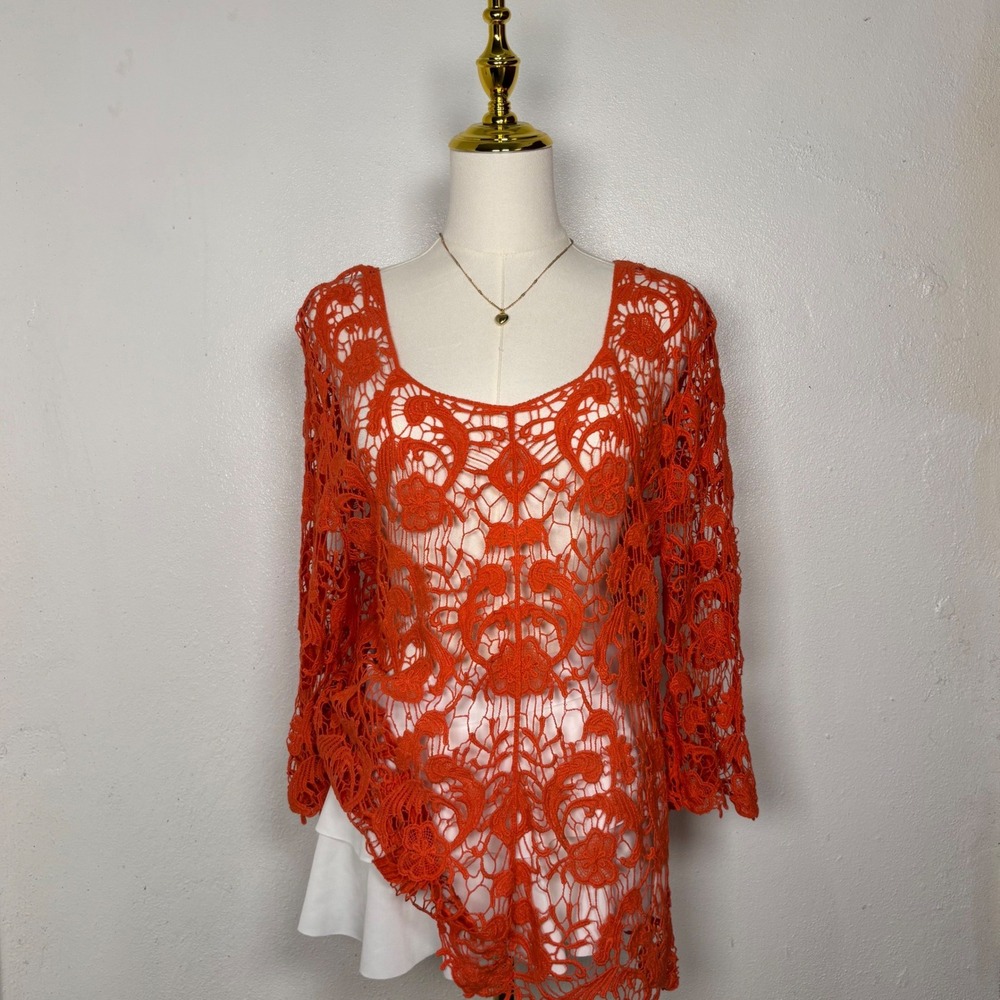 hester & orchard boutique hot pink lacey top cover up layering coquette y2k chic